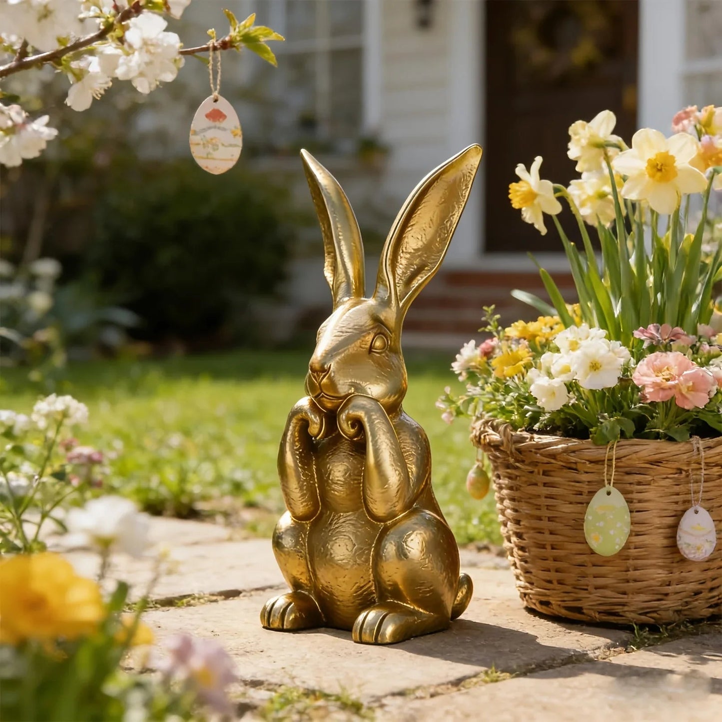 Bunny Statue - Modern Golden 11.81inch