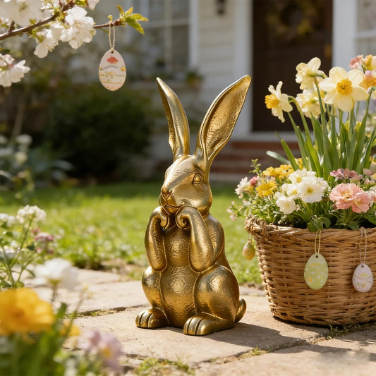 Bunny Statue - Modern Golden 11.81inch