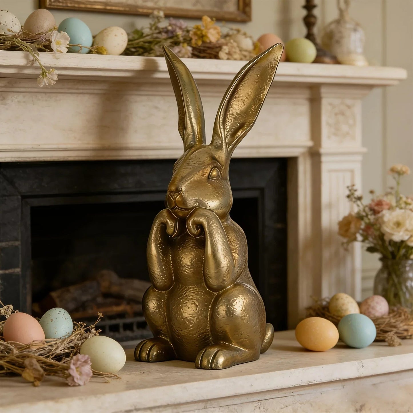 Bunny Statue - Modern Golden 11.81inch