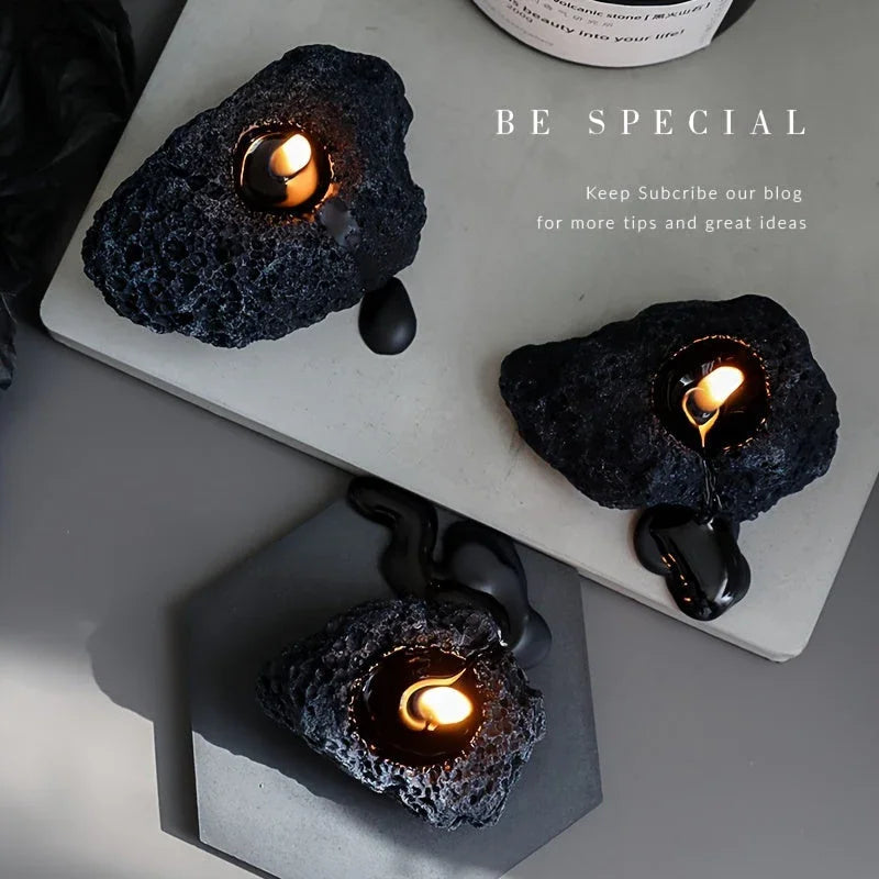 Candles - Meteorite Stone Set
