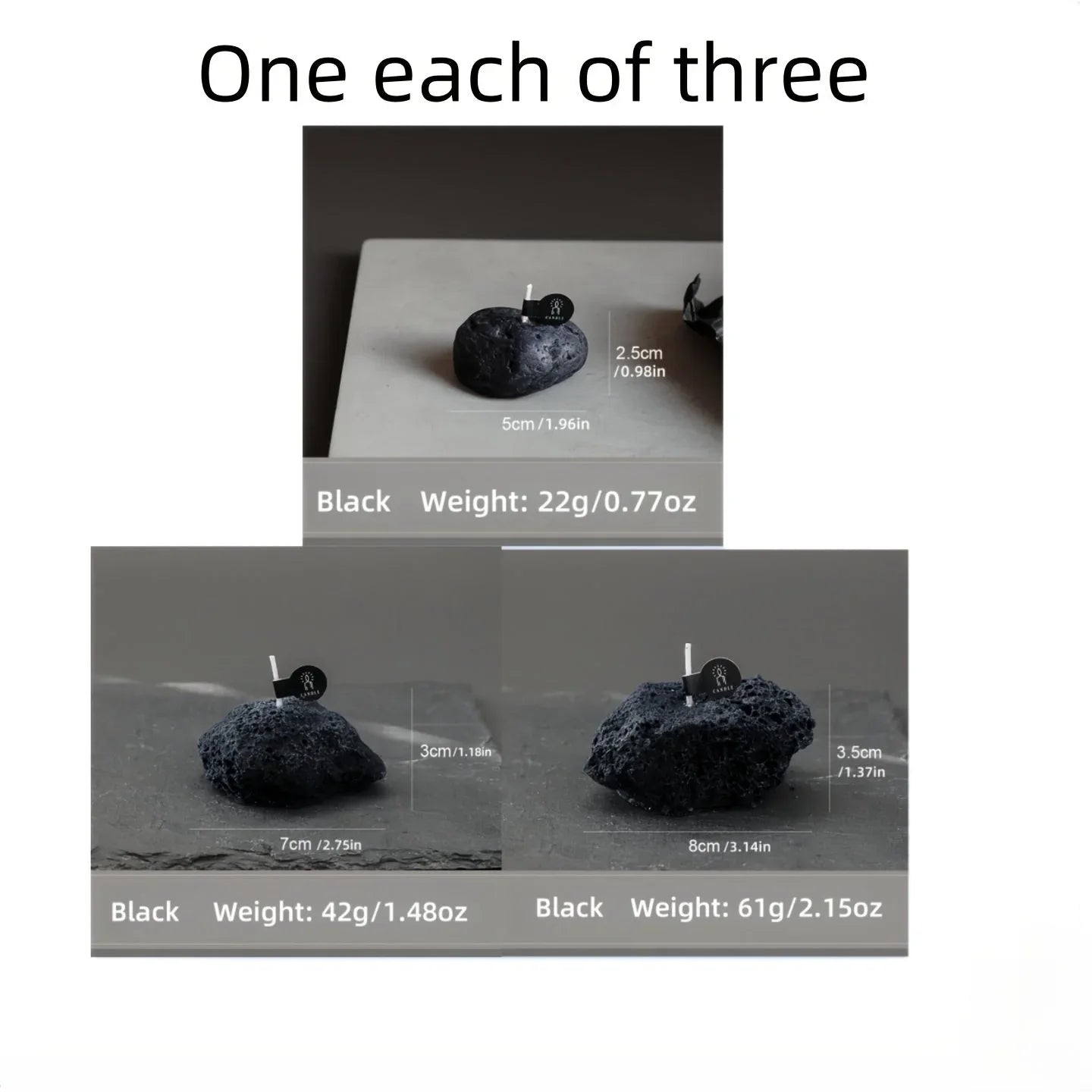 Candles - Meteorite Stone Set