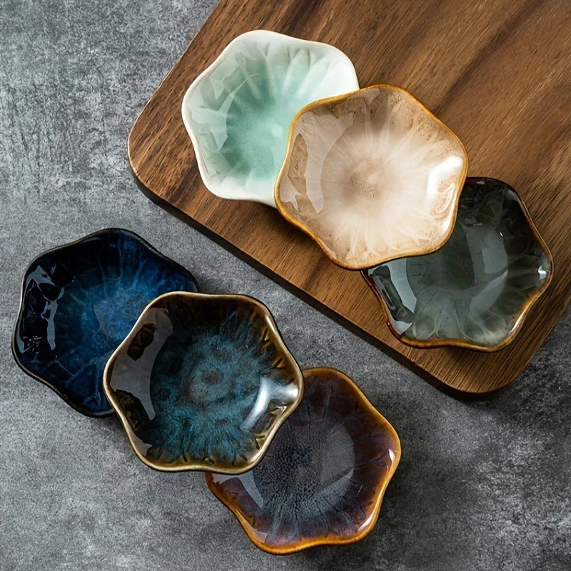 Ceramic 6 Piece Sauce Dish Set for Serving Condiments