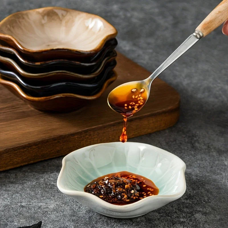 Ceramic 6 Piece Sauce Dish Set for Serving Condiments