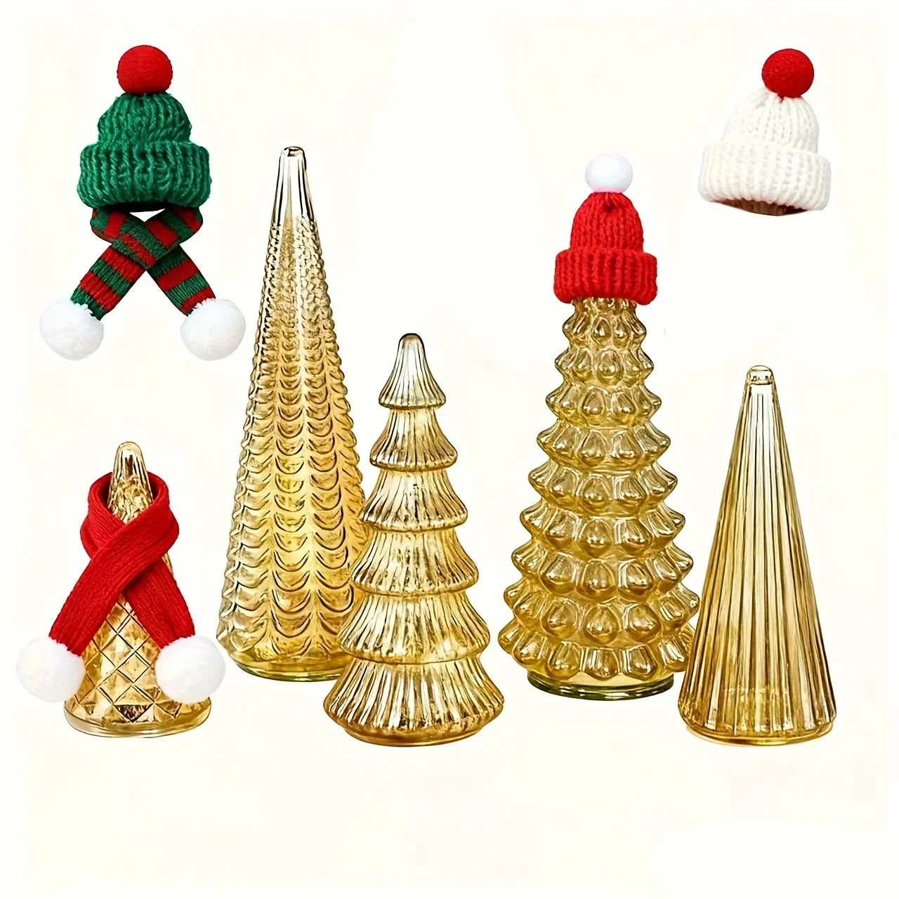 Ceramic Glowing Christmas Tree Figurine with Colorful Lights