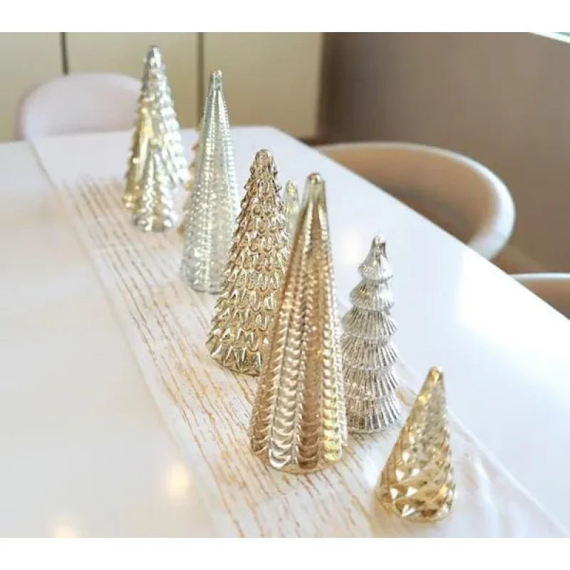 Ceramic Glowing Christmas Tree Figurine with Colorful Lights