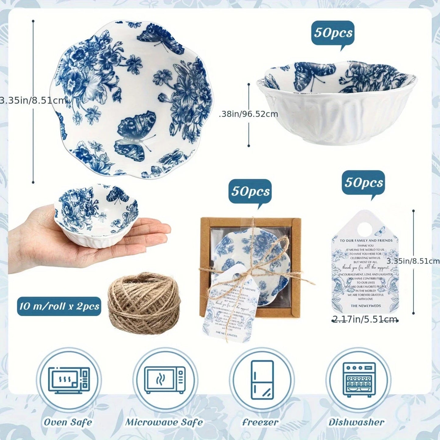 Ceramic Small Bowls 50 Pack Miniature Serving Dishes