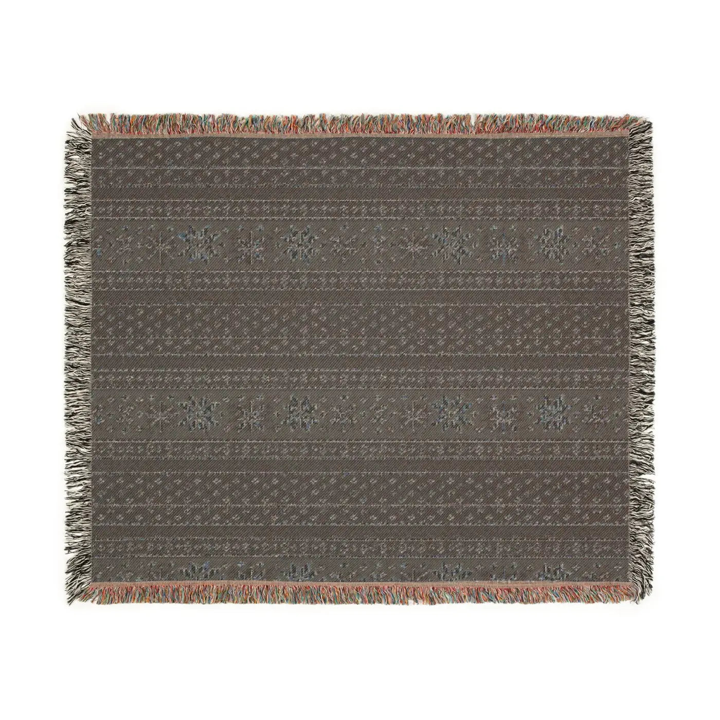 DipaliZ Cozy Woven Blanket Colorful Fringed Edges Cotton