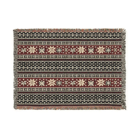 DipaliZ Cozy Woven Blanket Colorful Fringed Edges Cotton