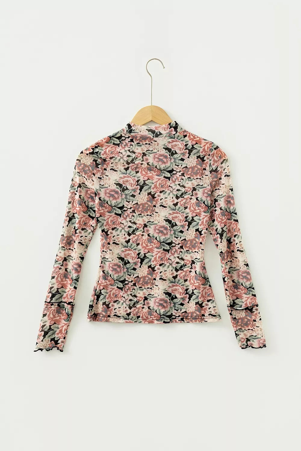 Multicolour Retro Floral Ruffle Trim Square Neck Tank Top
