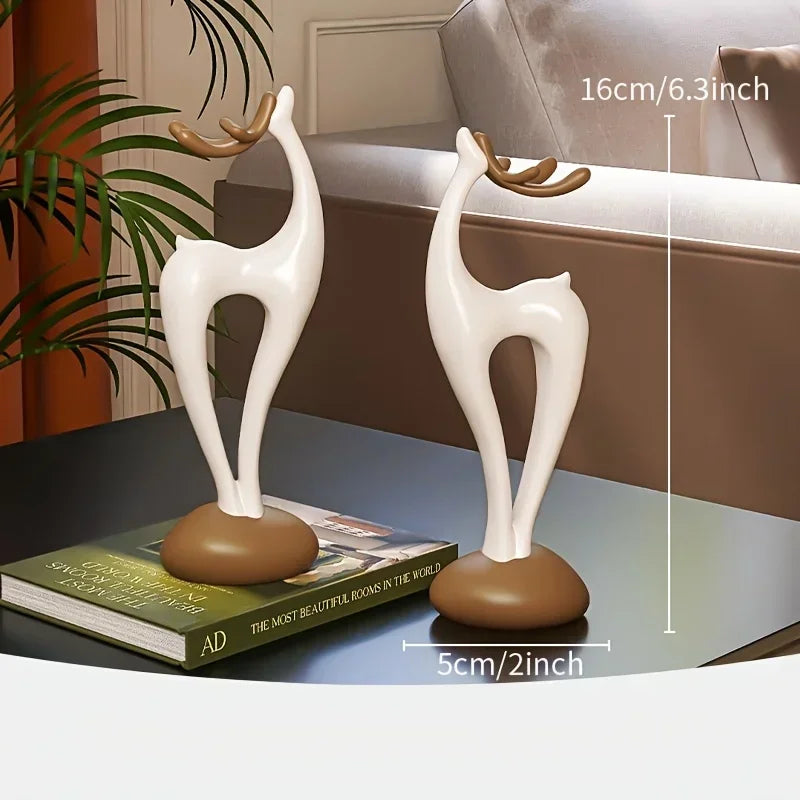 Deer Figurine - Good Luck Ceramic White