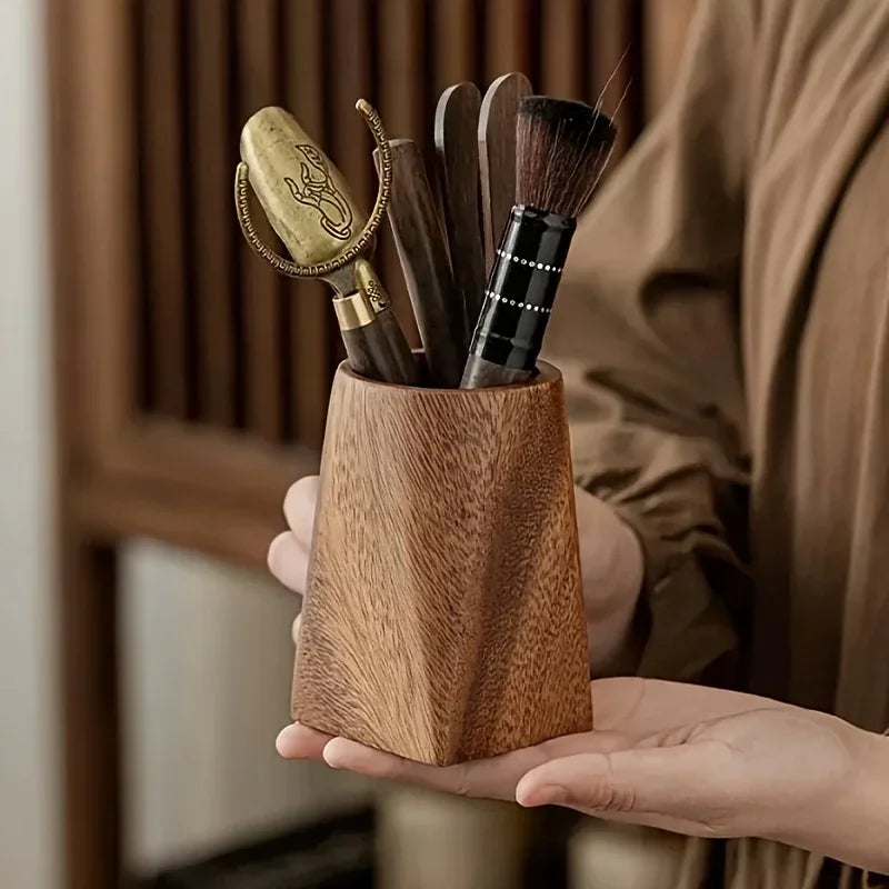 Desk Organizer - Compact Walnut Tray