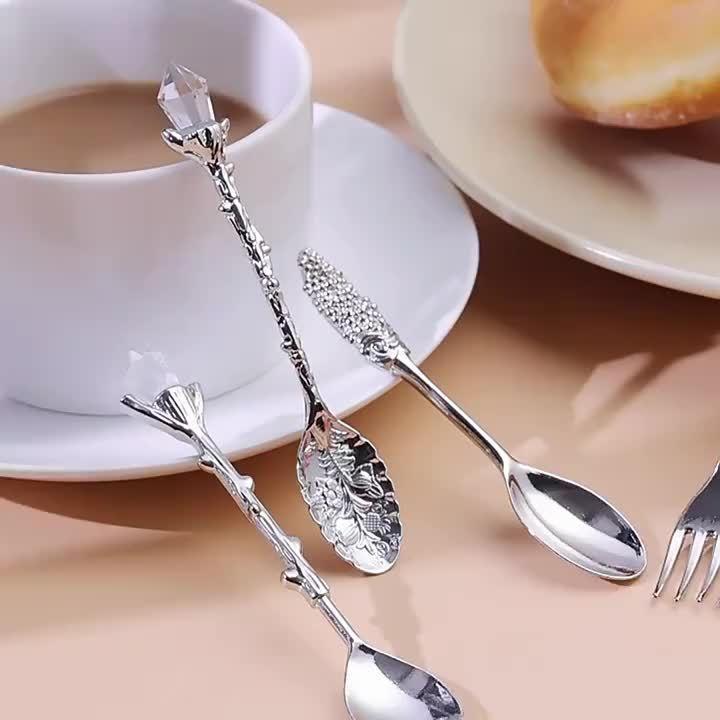 Dessert Spoons - Vintage Metal Golden