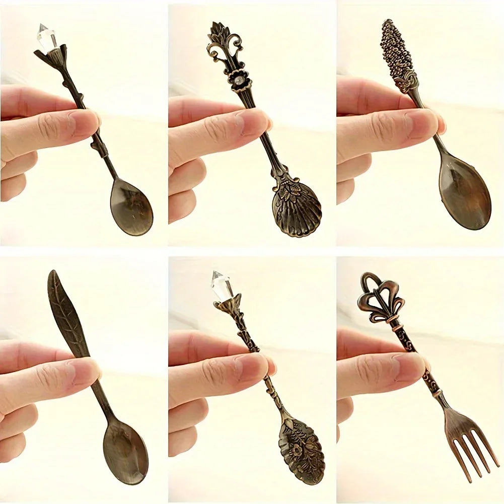 Dessert Spoons - Vintage Metal Golden