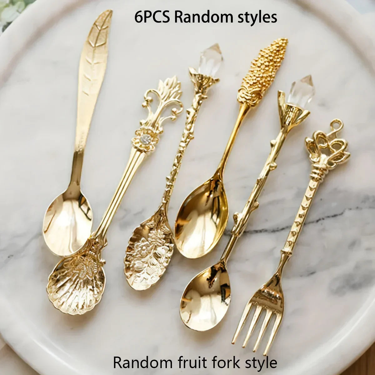 Dessert Spoons - Vintage Metal Golden