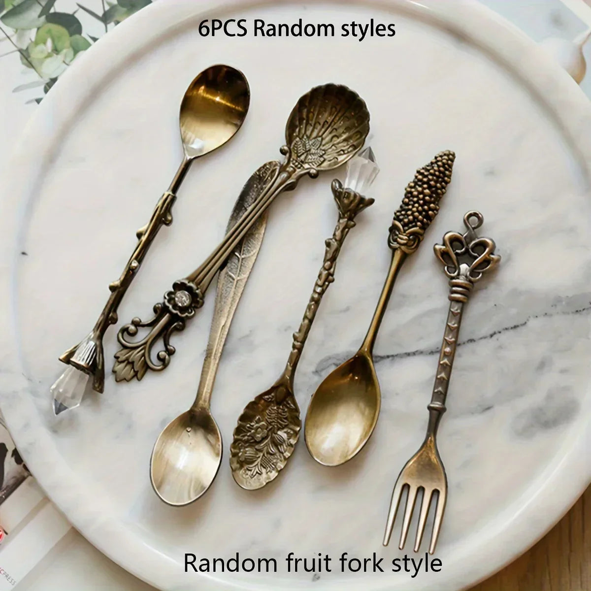 Dessert Spoons - Vintage Metal Golden