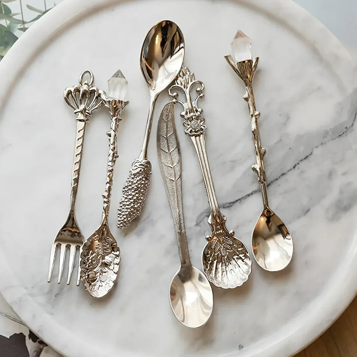 Dessert Spoons - Vintage Metal Golden