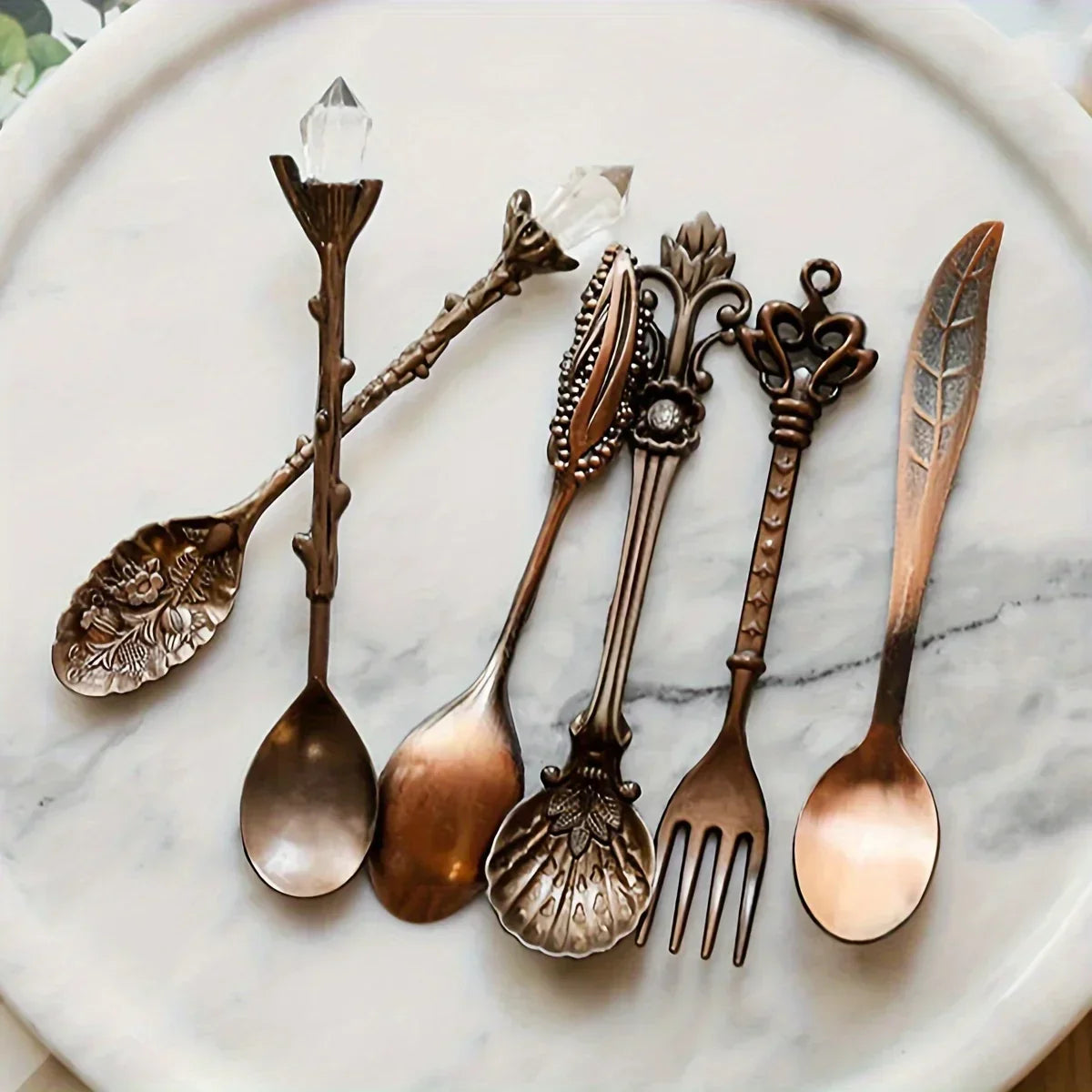 Dessert Spoons - Vintage Metal Golden