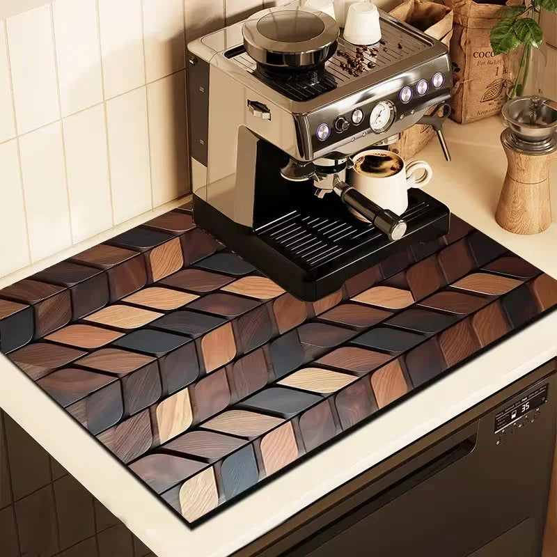 Dish Mat - Minimalist Colorful Rectangular