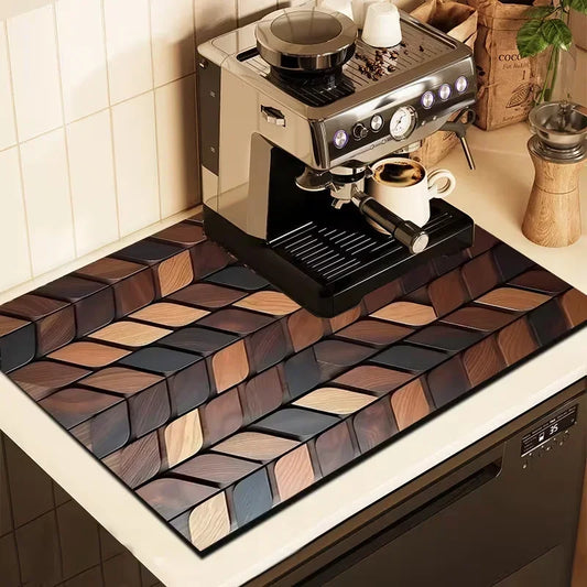 Dish Mat - Minimalist Colorful Rectangular