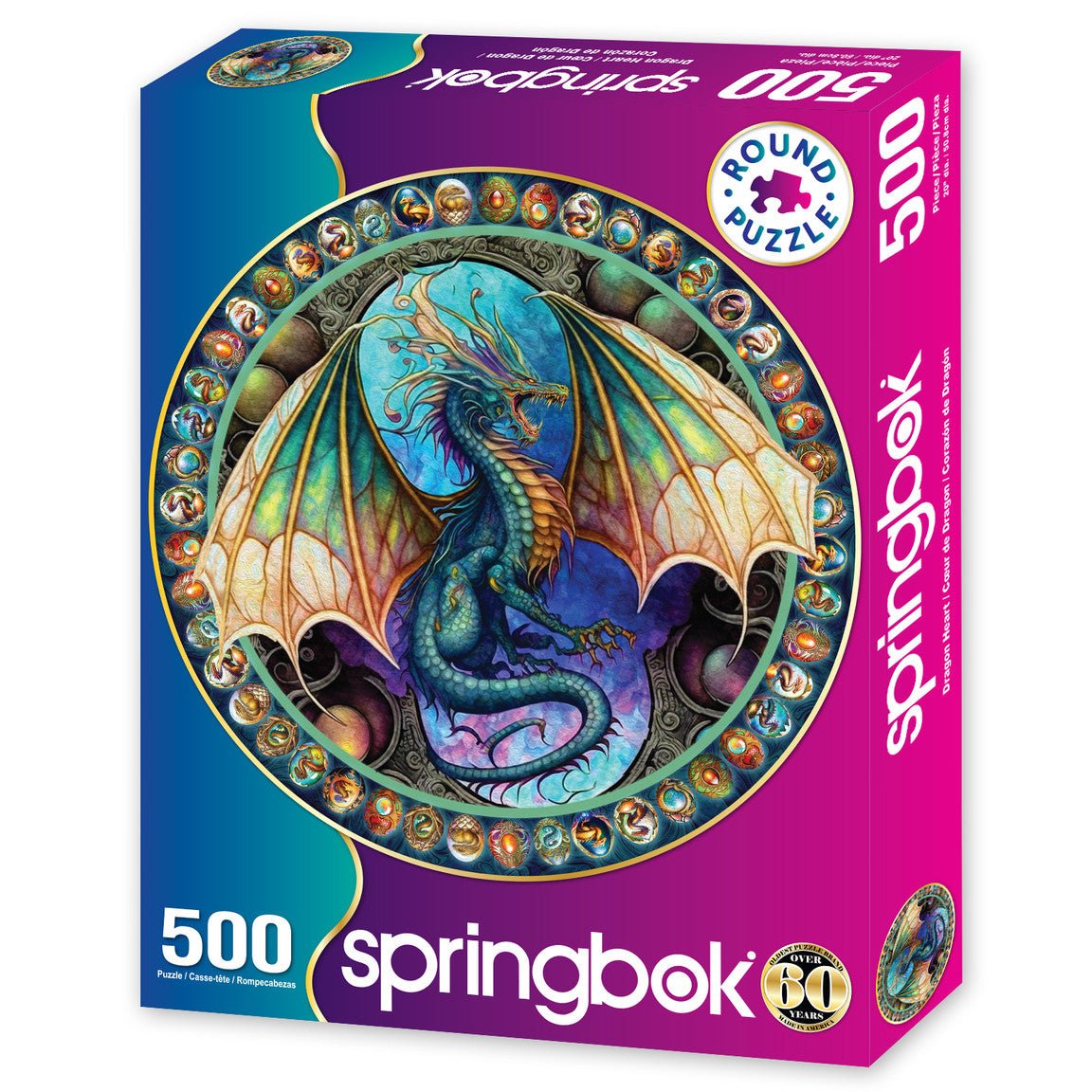 Dragon Heart 500 Piece Round Jigsaw Puzzle by Springbok Puzzles