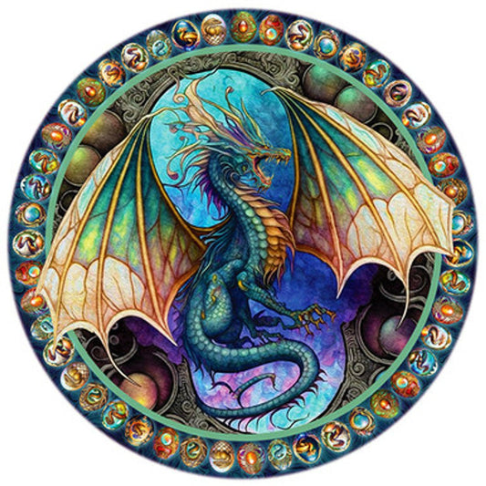 Dragon Heart 500 Piece Round Jigsaw Puzzle by Springbok Puzzles