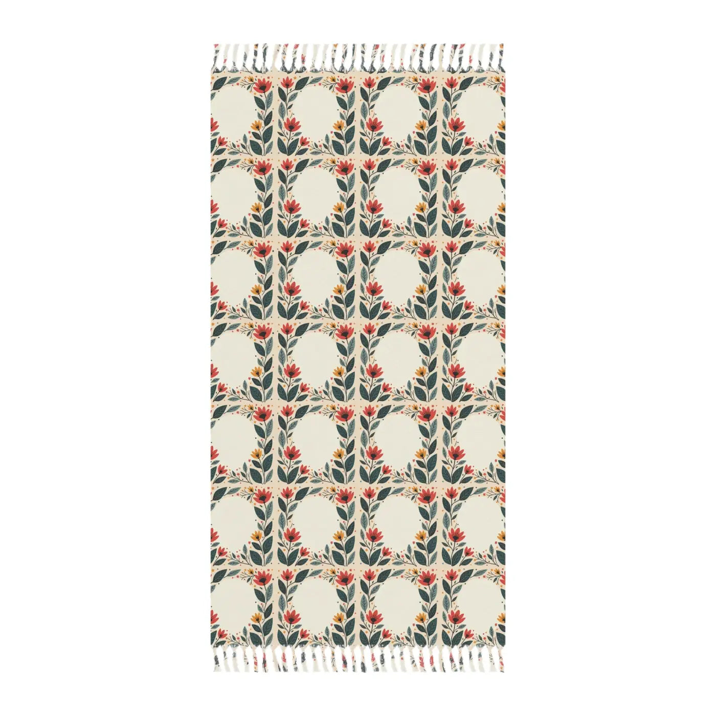DipaliZ Boho Beach Blanket Vibrant Floral Pattern Large