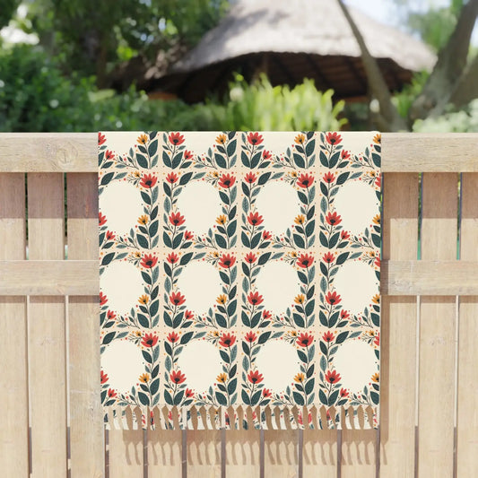 DipaliZ Boho Beach Blanket Vibrant Floral Pattern Large