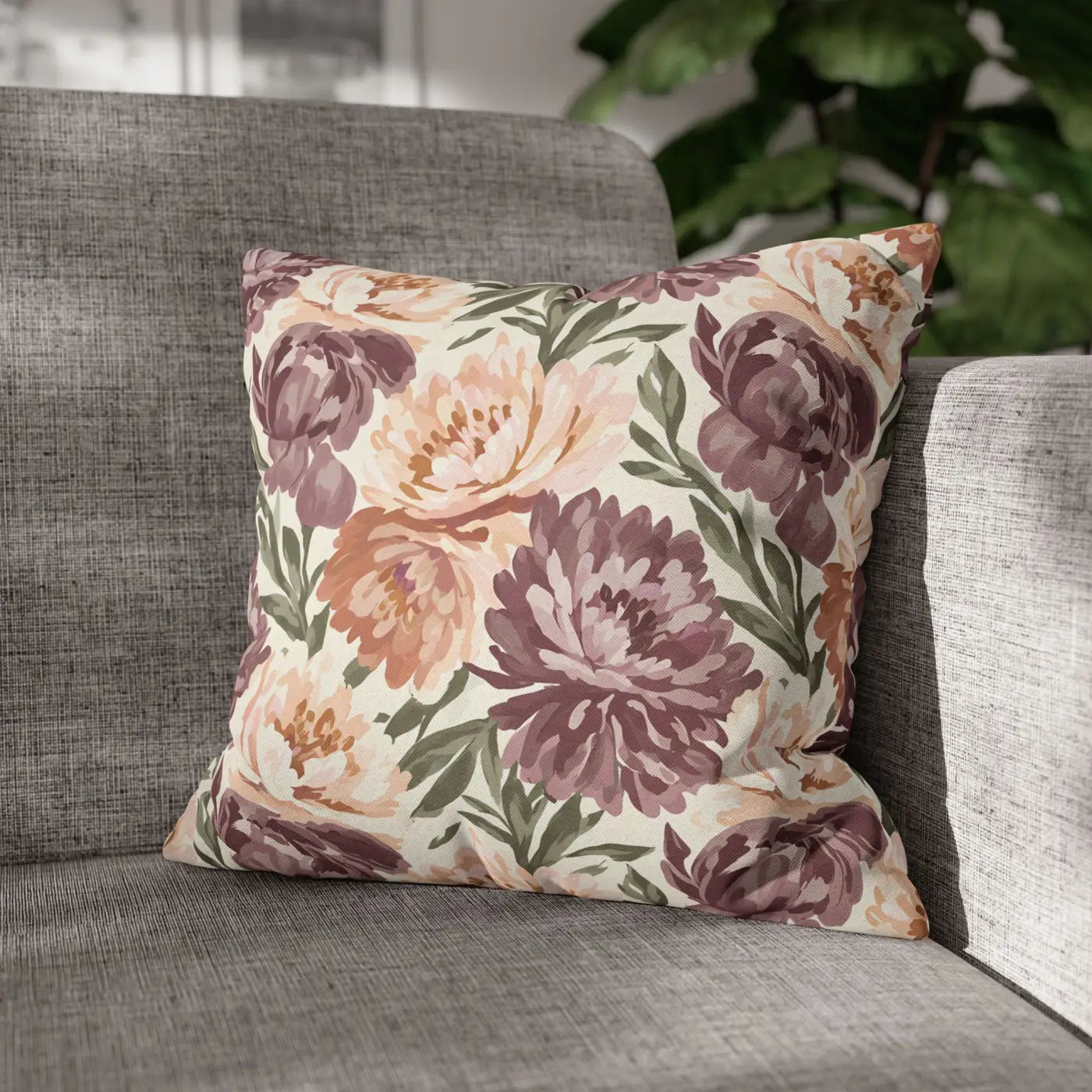 DipaliZ Floral Peony Pillowcase Spun Polyester 18x18