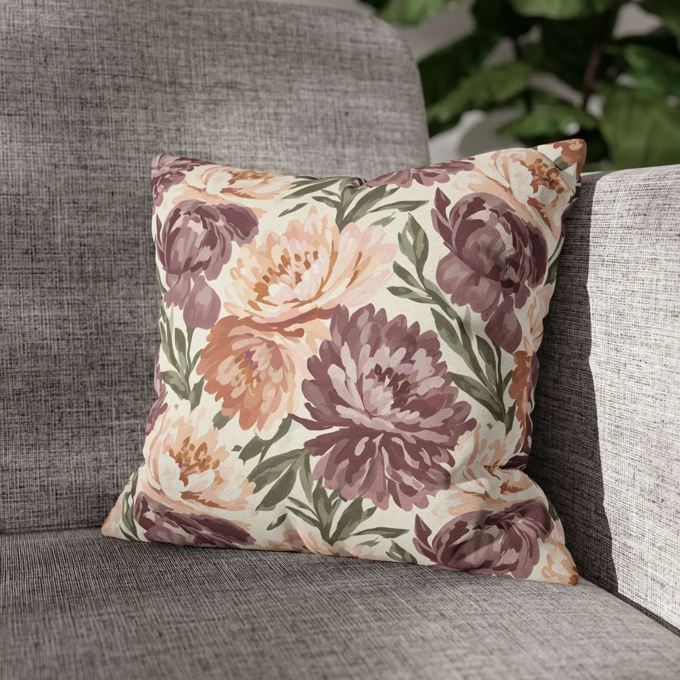 DipaliZ Floral Peony Pillowcase Spun Polyester 18x18