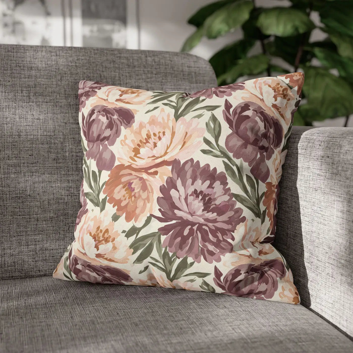DipaliZ Floral Peony Pillowcase Spun Polyester 18x18