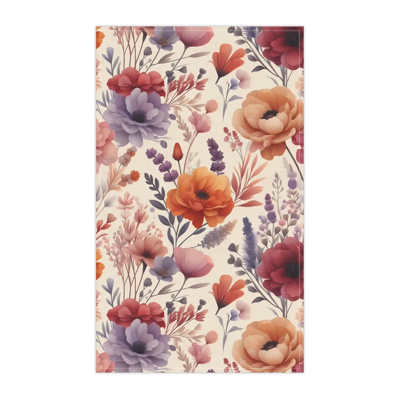 DipaliZ Vibrant Tea Towels Floral Print Cotton 18x30