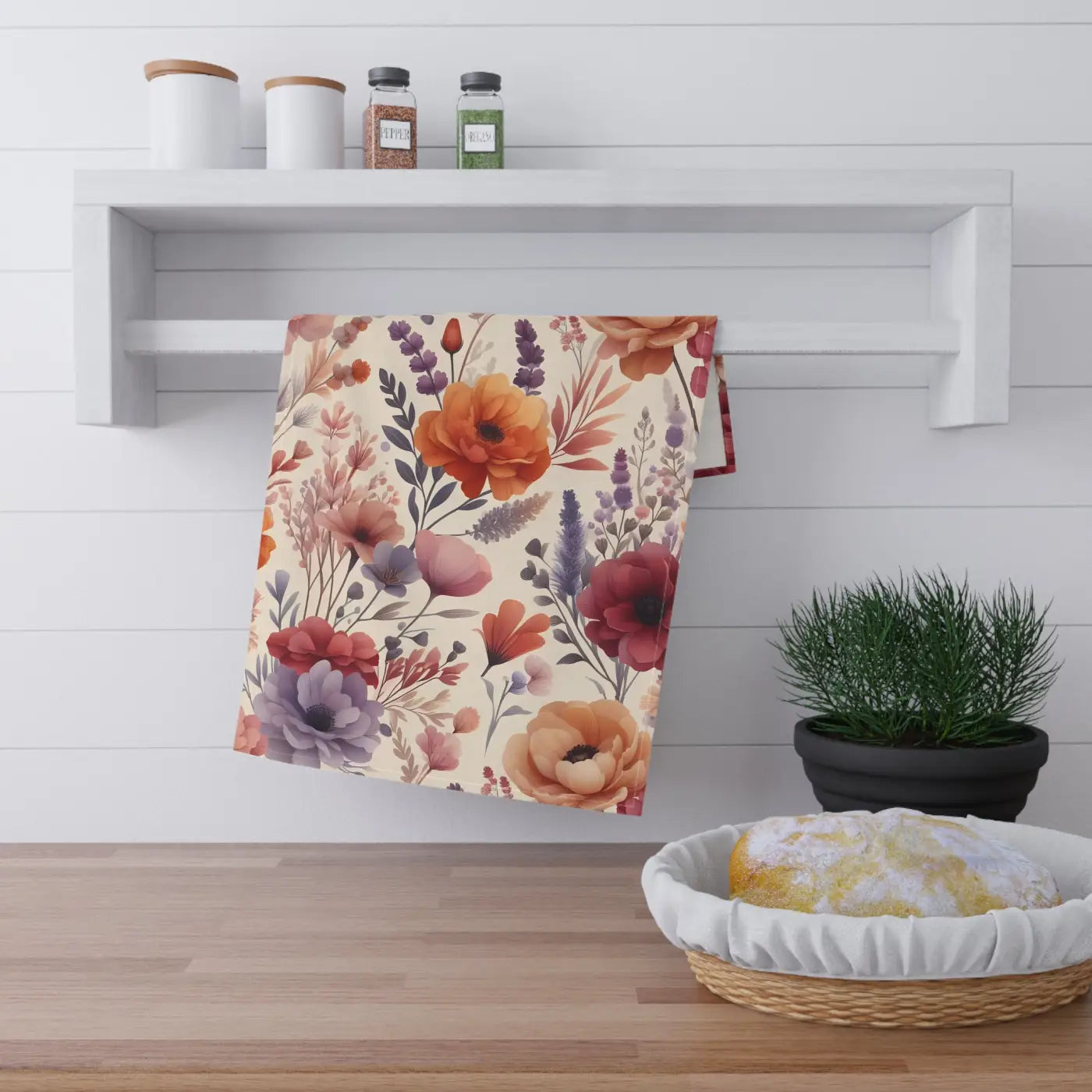 DipaliZ Vibrant Tea Towels Floral Print Cotton 18x30