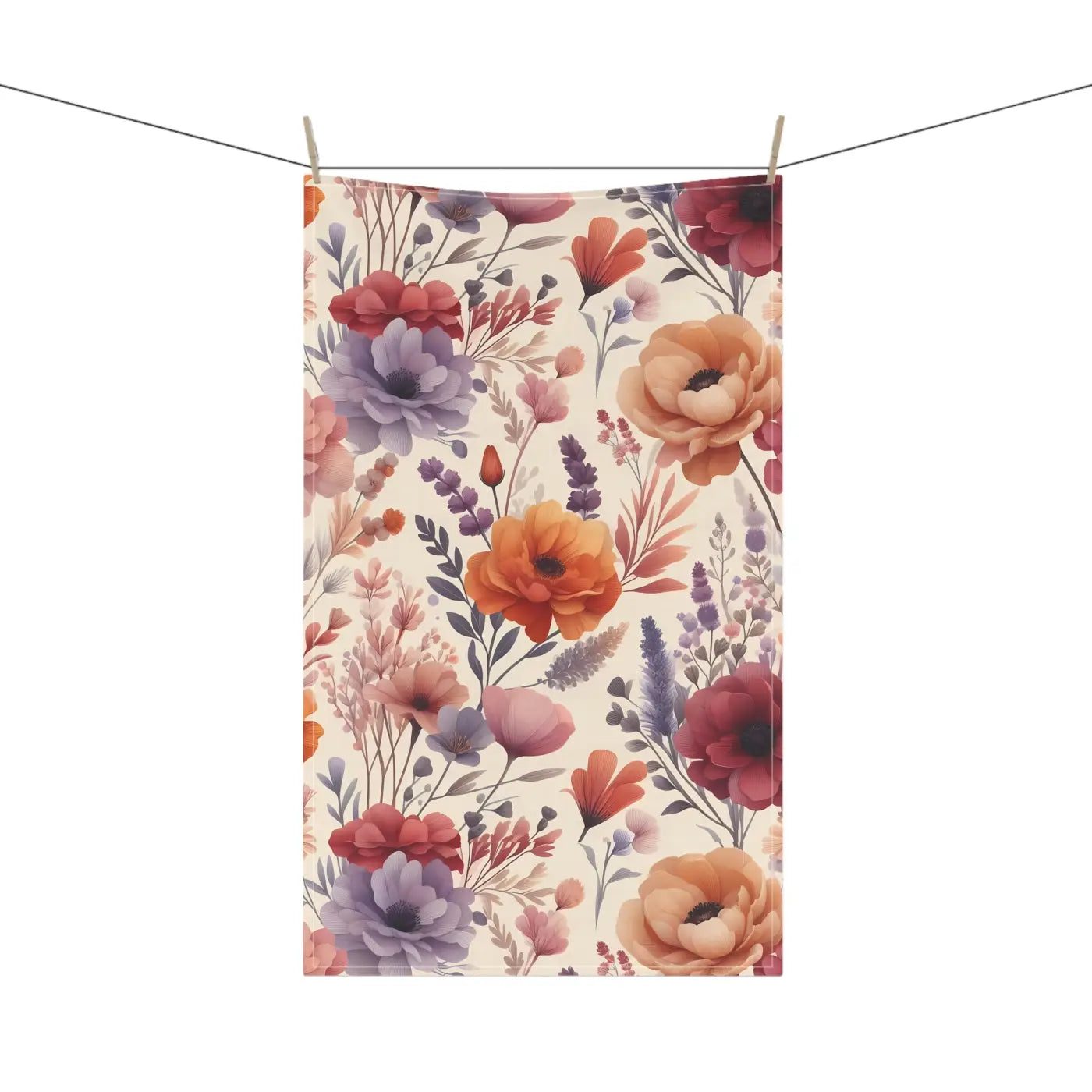 DipaliZ Vibrant Tea Towels Floral Print Cotton 18x30