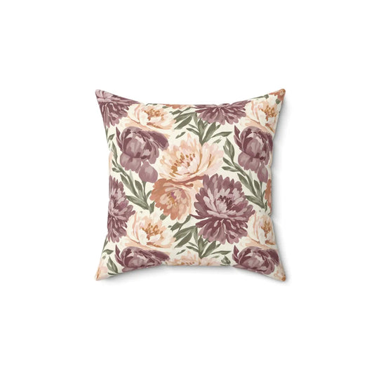 DipaliZ Watercolor Throw Pillow Vintage Mauve Peony Spun Polyester