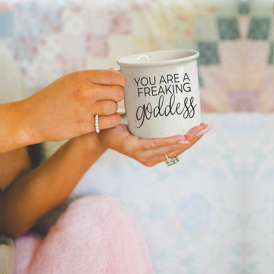 Goddess Ceramic Coffee Mug 14.5oz You Are a Freaking Goddess Inspirational Gift Best
