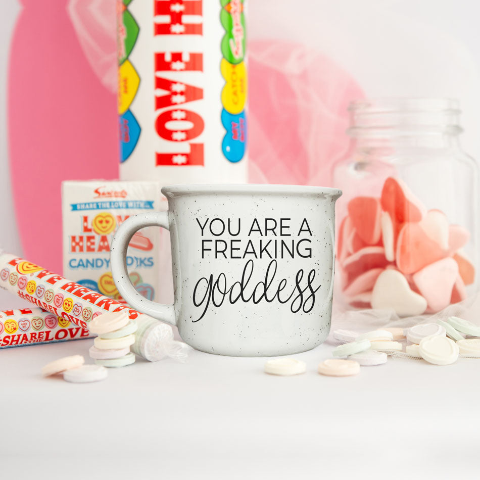 Goddess Ceramic Coffee Mug 14.5oz You Are a Freaking Goddess Inspirational Gift Best