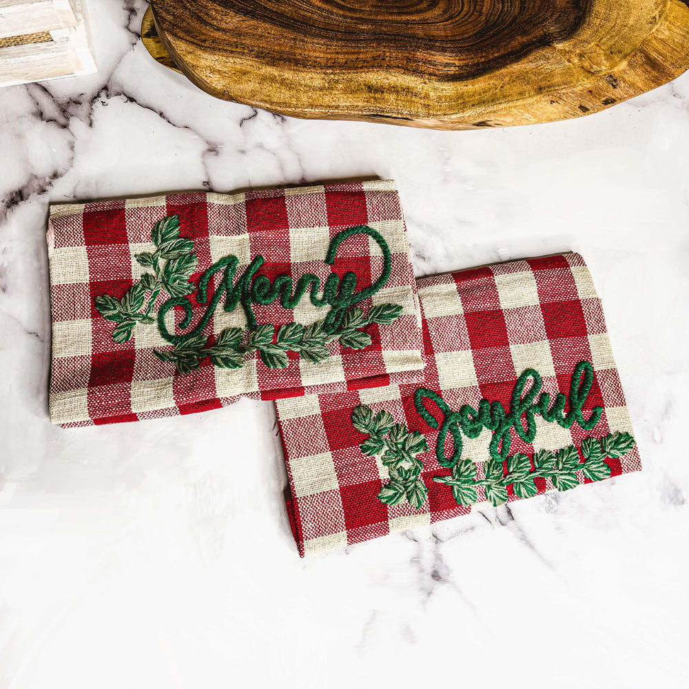 Holiday Charcuterie Board Set With Tartan Kitchen Towels - 2-Piece Gift