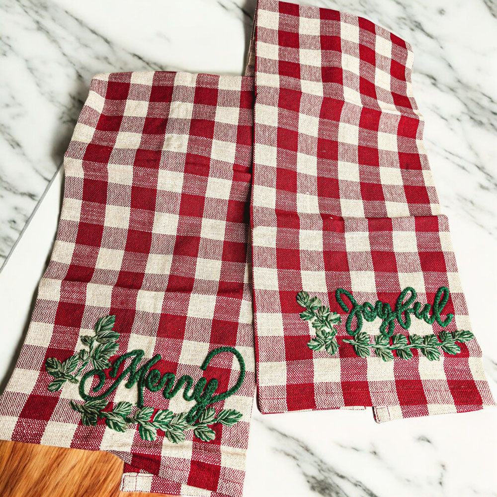 Holiday Charcuterie Board Set With Tartan Kitchen Towels - 2-Piece Gift