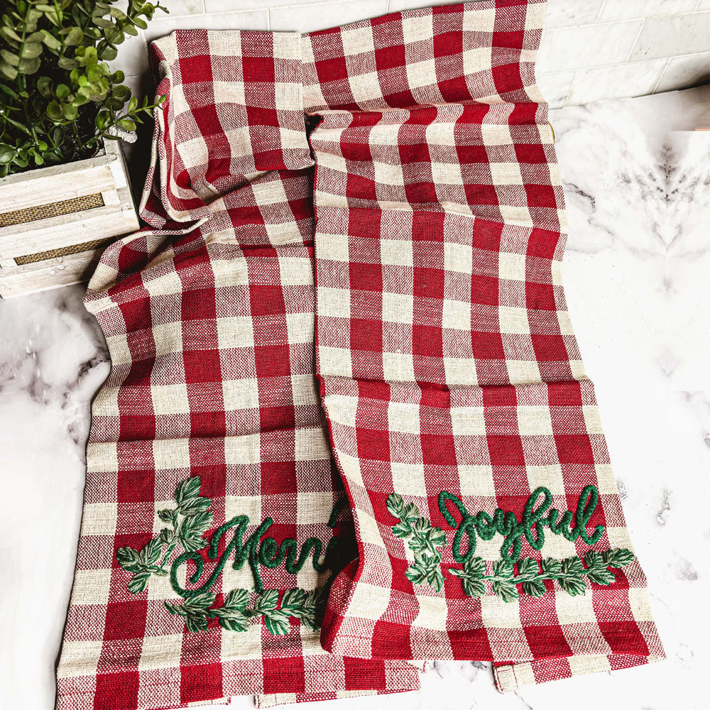 Holiday Charcuterie Board Set With Tartan Kitchen Towels - 2-Piece Gift