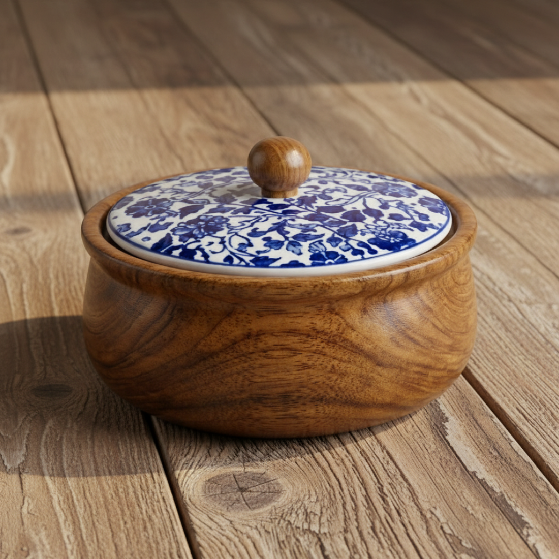 House of Avana Small Mango Wood Chapati Box