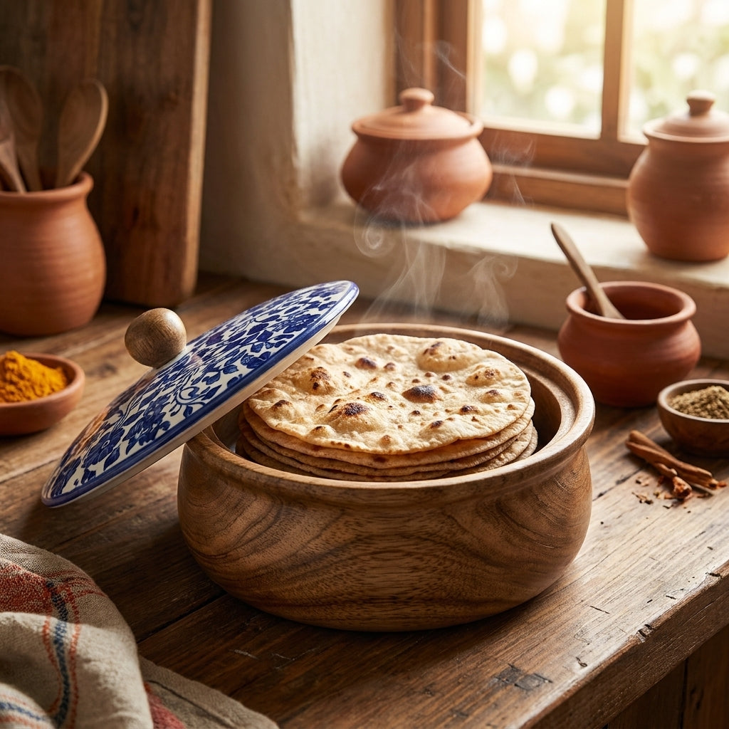 House of Avana Small Mango Wood Chapati Box