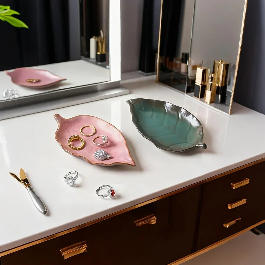Jewelry Tray - Maple Leaf Ceramic Small