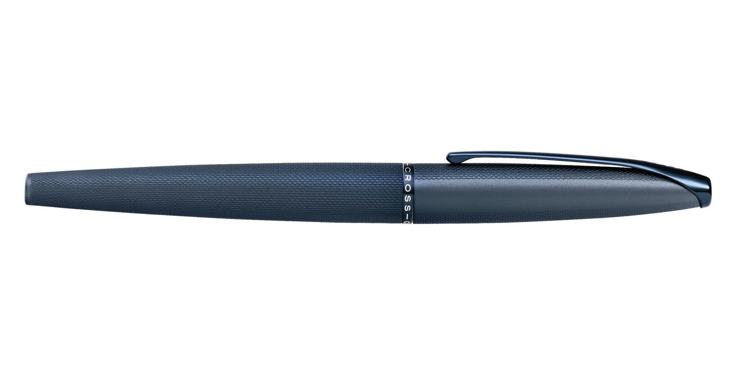 ATX® Sandblasted Dark Blue Stainless Steel Fine Nib Fountain Pen