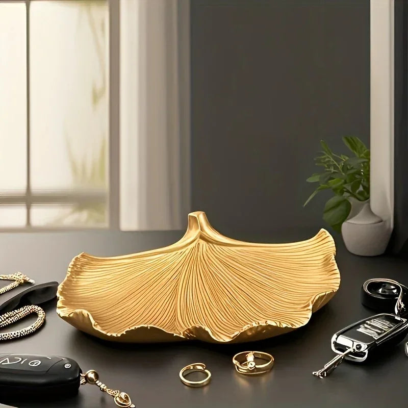 Leaf Resin Tray Compatible for Keys & Accessories - Elegant Nordic Style / Tabletop with Texture, Decorative Tray Suitable for Home, Entryway,, Christmas, Easter, Thanksgiving Decor