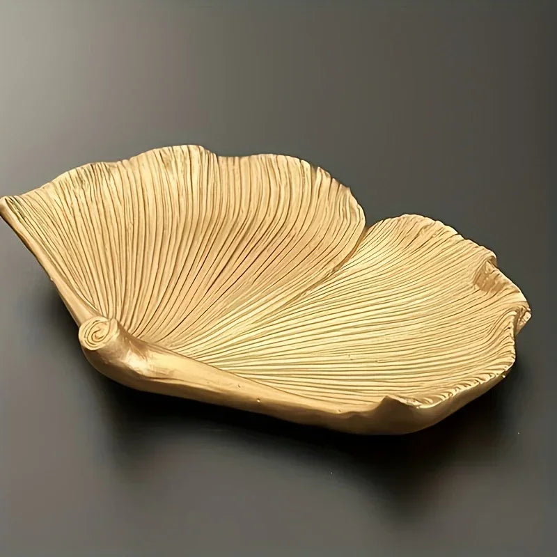 Leaf Resin Tray Compatible for Keys & Accessories - Elegant Nordic Style / Tabletop with Texture, Decorative Tray Suitable for Home, Entryway,, Christmas, Easter, Thanksgiving Decor