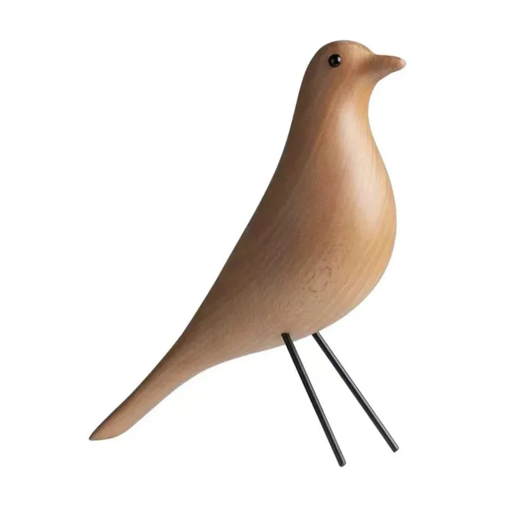 Minimalist Wooden Bird Figurine Decorative Tabletop Accent