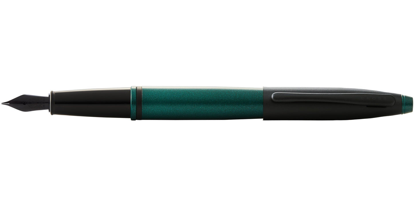 Calais™ Matte Green and Black Lacquer Fine Nib Fountain Pen