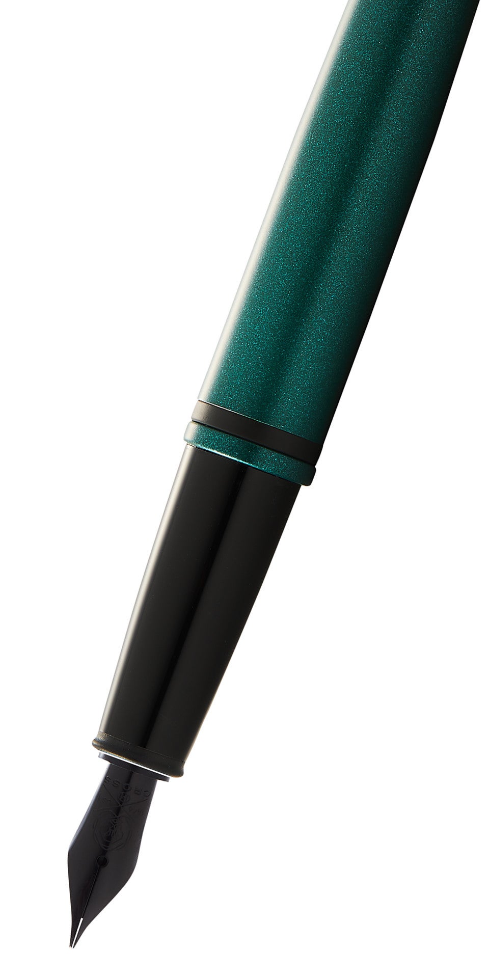 Calais™ Matte Green and Black Lacquer Fine Nib Fountain Pen