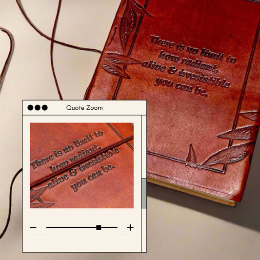 No Limit To How Radiant Quote Leather Journal | Embossed 8x6