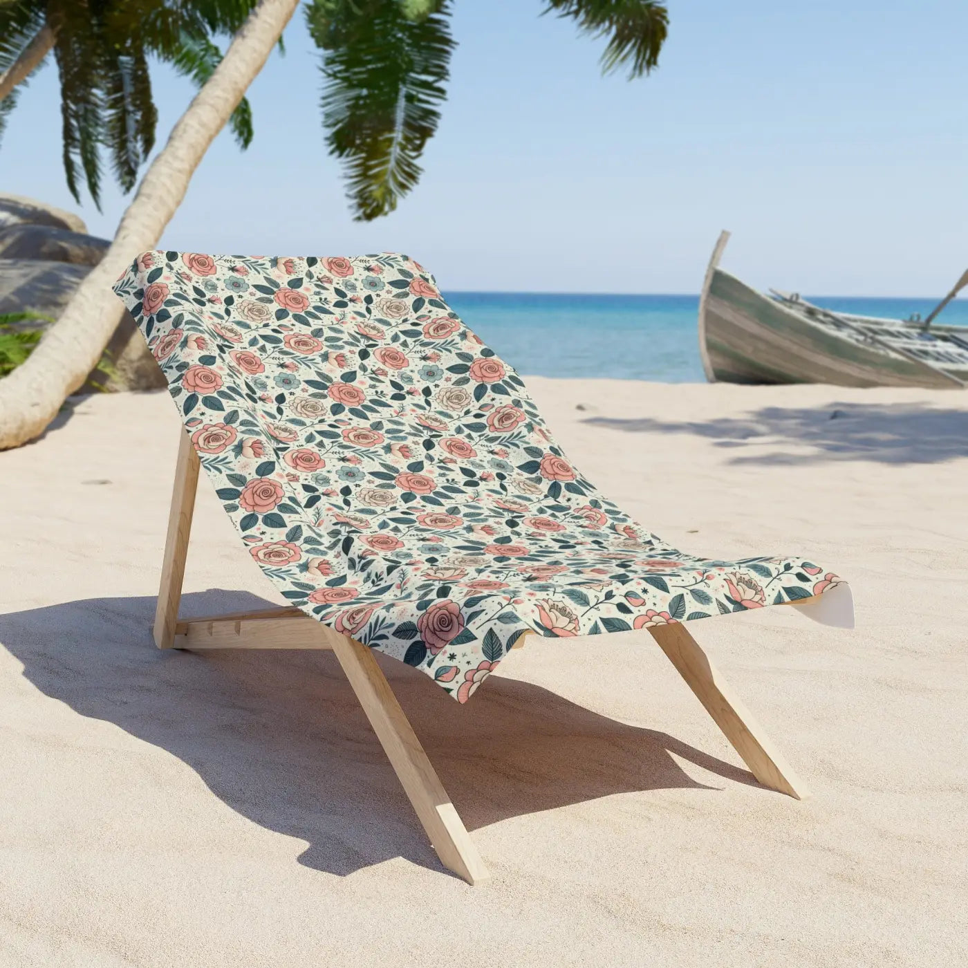 DipaliZ Rose Flowers Beach Towel Cotton Loop Backing